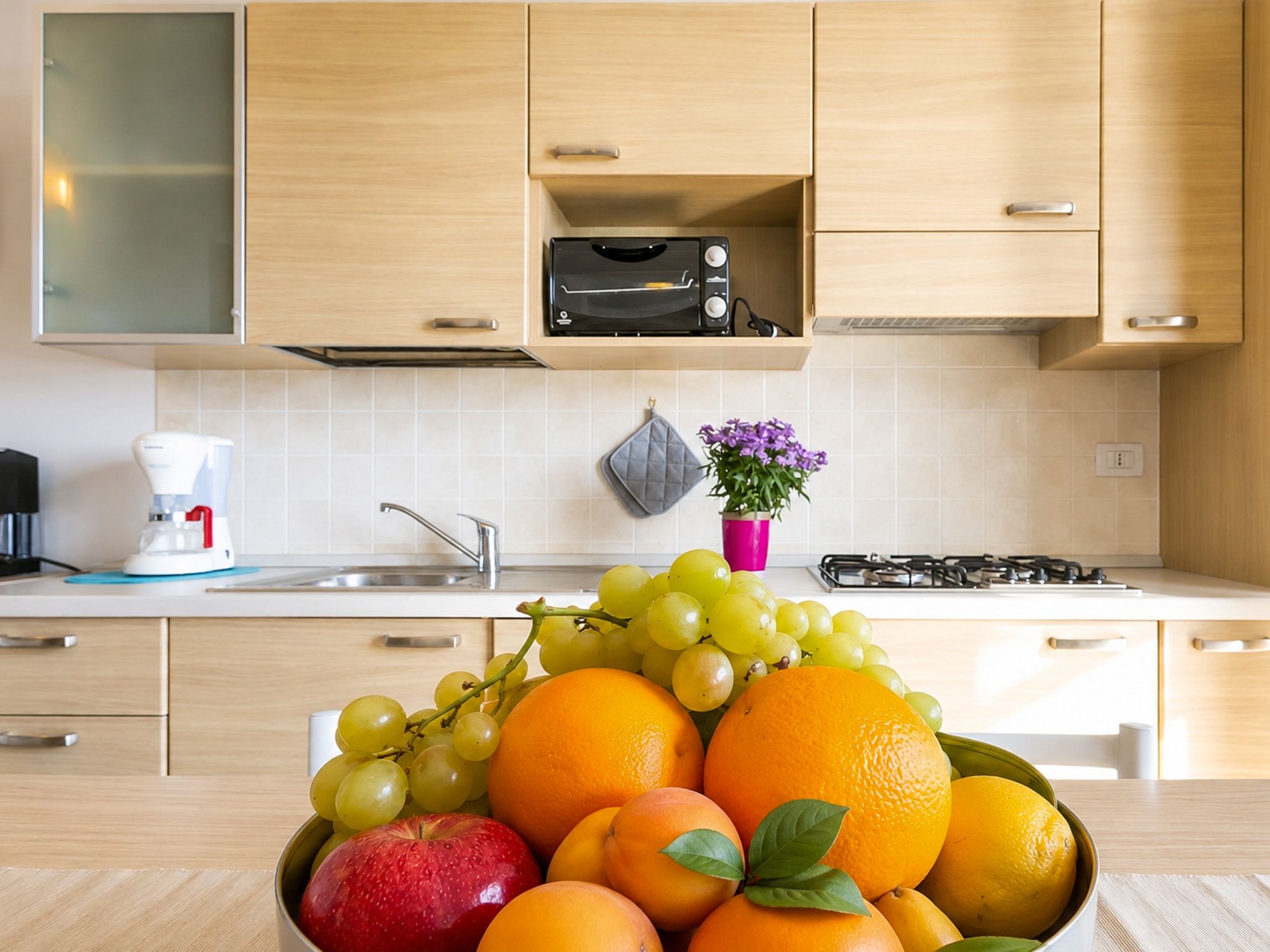 Küche in Ferienwohnung am Comer See