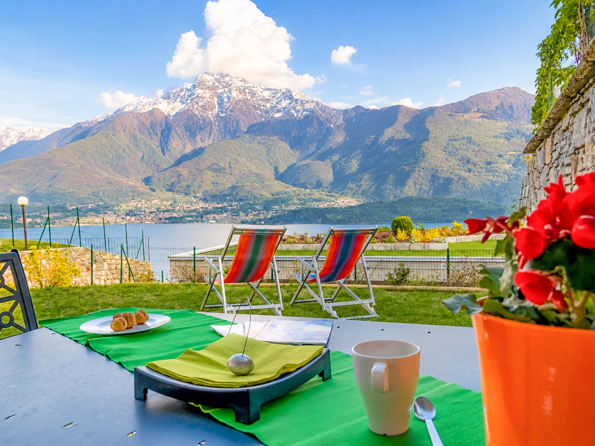 Garten zu Ferienwohnung am Comer See