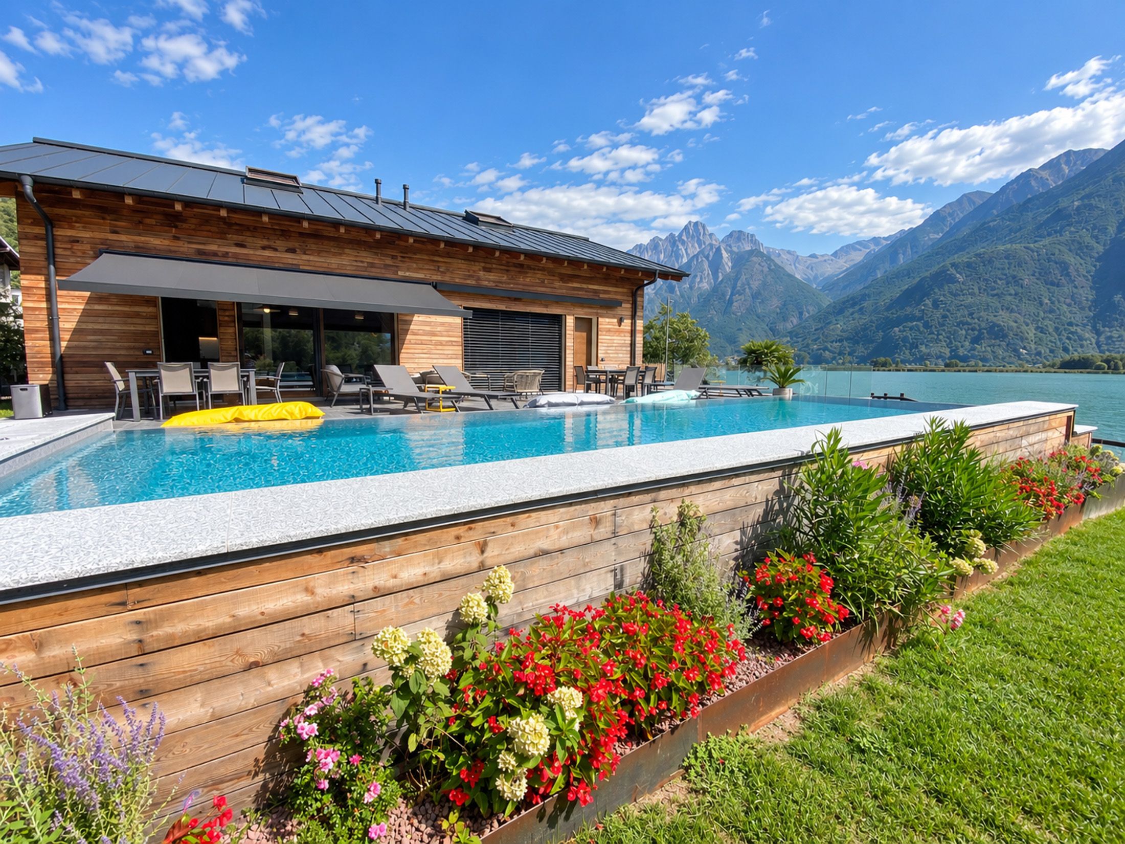 Pool einer Ferienunterkunft am Comer See